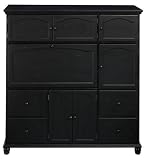 Harwick Office Center W/ Upper Cabinets And 4 File Drawers, 60"W, BLACK