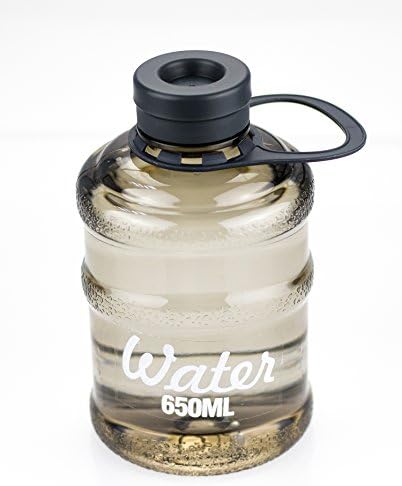 Sanberd Plastic Enviro Fashion Mini Water Bucket Leak Proof Sports Water Bottle with Handle 22oz (gray)