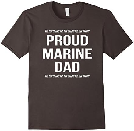 Men's Marines Proud Dad Tee Military Father Pride T-Shirt 2XL Asphalt