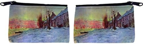 Rikki KnightTM Claude Monet Art Lava Court Sunshine and Snow Messenger Bag - - Shoulder Bag - School Bag for School or Work - With Matching coin Purse