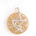 Open Design Round Tree of Life Pendant in 24K Gold Vermeil with Sterling Silver Open Design Dove on a 16" Bead Chain, #8354