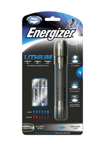 Energizer Lithium LED Metal Cree Taschenlampe inkl. 2x AA Lithium Akku