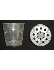 4.5 Inch Round Clear Plastic Orchid Pot - 5 Pack