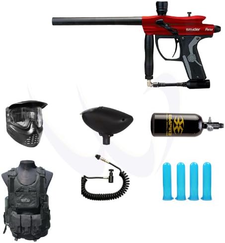 Spyder 2013 Fenix Electronic Paintball Gun MEGA 48ci Combo - Hot Red