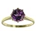 9ct Yellow Gold Ladies 7mm Amethyst Solitaire Ring Size M