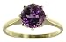 9ct Yellow Gold Ladies 7mm Amethyst Solitaire Ring