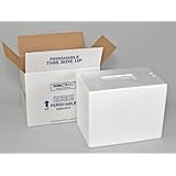 Polar Tech 245C Thermo Chill Insulated Carton with Foam Shipper, Medium, 17" Length x 10" Width x 8-1/4" Depth