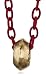 Citrine by the Stones "Balagan" Red Smokey Topaz Fabric Ring Pendant Brass