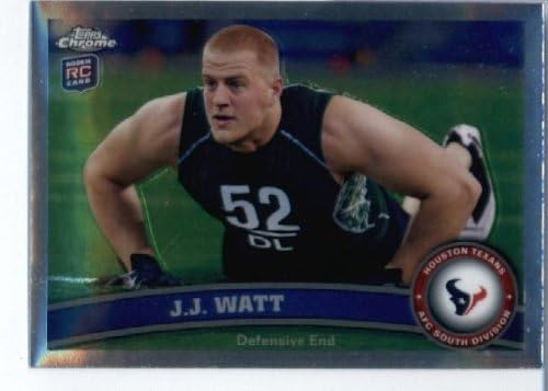 2011 Topps Chrome Football Card #TC104 J.J. Watt RC - Houston Texans (RC - Rookie Card) NFL Trading Card in Protective Screwdown Case!