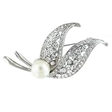 Fashion April Rhinestone And Faux Pearl Pugster Brooch