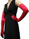 IMAGE OF 16-Button Opera Length Velvet Slip-on Gloves in Many Colors Greatlookz Colors: Red