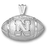 University of Nebraska N Football Pendant (Silver)