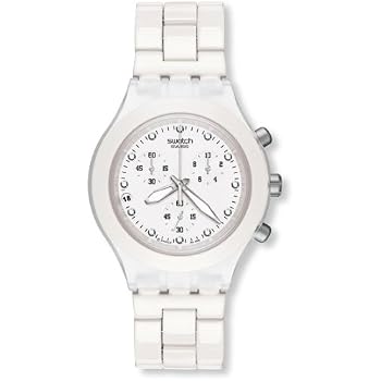 Set A Shopping Price Drop Alert For Swatch Men's SVCK4045AG Quartz Chronograph Date Plastic White Dial Watch