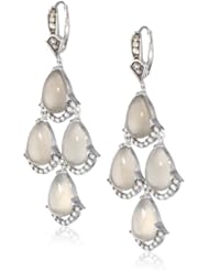 Badgley Mischka Fine Jewelry Grey Moonstone and Champagne Diamonds Chandelier Drop Earrings