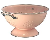 Calypso Basics 3 Quart Enamel On Steel Colander, Pink