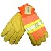 Global Glove 2900HVKW High Visibility Grain Pigskin Glove with Knit Wrist Cuff, Work, Large (Case of 72)