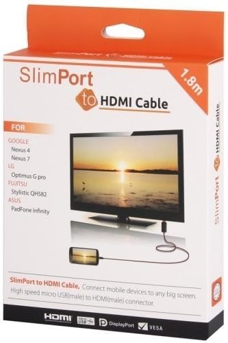 STBROUND High Speed Micro USB Male SlimPort to HDMI Connector for Google Nexus 4 / 7, LG Optimus G Pro / Fujitsu Stylistic QH582 / ASUS PadFone Infinity (Length: 1.8m)