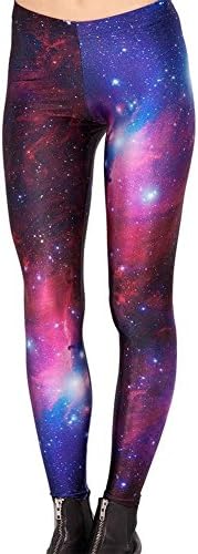 Printed Leggings, Vinteey Womens Graphic Galaxy Space Design Footless Tights, Purple, Medium