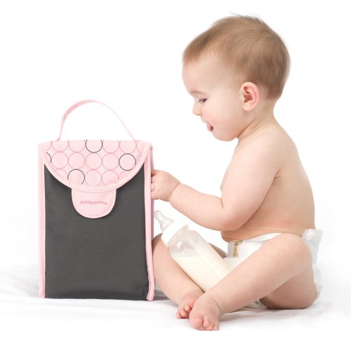 Kiddopotamus Insulated Bottle Tote Pink Print