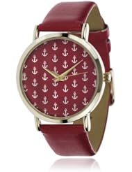 GP by Brinley Co. Womens Red Faux Leather Band Watch