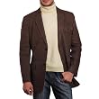 BGSD Men's Two-Button Cowhide Leather Blazer