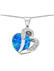 Original Star K (tm) Large 12mm Heart Shape Stone, Double Heart Pendant in Sterling Silver with Chain