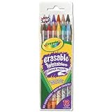 Crayola Twistables Retract Erasable Colored Pencils, Clear Barrel, Asst Colors, 12 Pack (BIN687508) Category: Art Pencils, Pens and Crayons