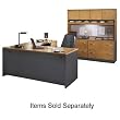 Bush Products - Bush - Series C Rectangular Desk, 66w x 29-3/8d x 29-7/8h, Natural Cherry - Sold As 1 Each - Durable melamine worksurface is scratch- and stain-resistant. - Banded design on edges protects desk from bumps and collisions. - Desktop and modesty panel grommets allow wire access and concealment. - Modular unit permits numerous configurations. - Use alone or combine with Return Bridge and Credenza for a "U" grouping.