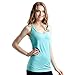 Semath Women's Stretchy Solid Color Essential Loose Fit Tank Top Supersoft Cami, 4 Pack/Shocking Pink/Light Blue/Black/Rosered, Medium