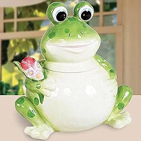 Bull Frog Large Ceramic Cookie Jar by CloseoutZone