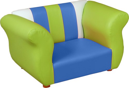 Fantasy Furniture Fancy Chair, Blue in Fun Stripes