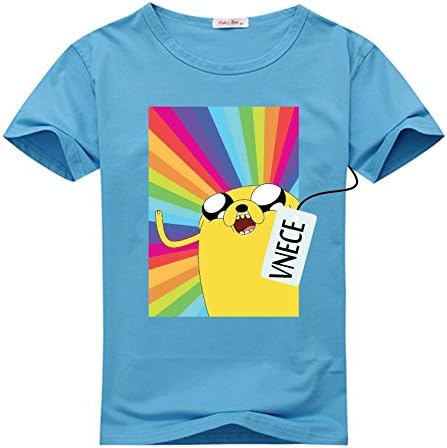 VNECE Custom Jake and Finn Adventure Time Men's Cotton T-Shirt, Personalized Jake and Finn Adventure Time Crew Neck Tee Shirt Medium