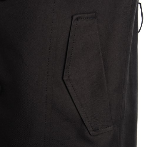 FLATSEVEN Mens Slim Fit Designer Casual Trench Coat (CT201) Black, Size L