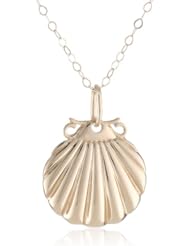 14k Yellow Gold Small Sea Shell Pendant Necklace, 18"