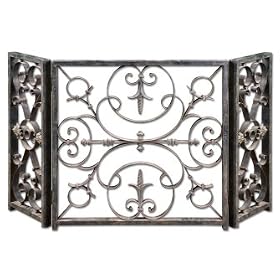 Ashen Metal Fireplace Screen by Uttermost
