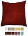 DreamHome - Solid Faux Suede Decorative Pillow Cover/Sham, (26x26, Brick)