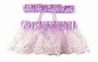 Lavender Wedding Garter Set with White Lace