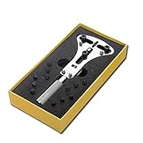 BABAN 時計工具 大型腕時計対応 専用ケース 防水時計用 電池交換用 裏蓋開け器 ３点支持オープナー 補修 修理 腕時計修理 キット シルバー