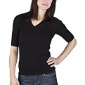 Merona&reg; Petites: Elbow Sleeve Cable V-Neck Sweater - Black