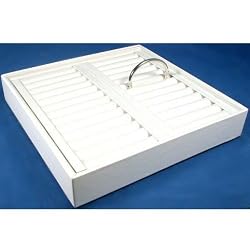 Bangle Bracelet Jewelry Display Tray 24 Rows White Unit