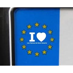4 Aufkleber - WEI� - I love Las Palmas de Gran Canaria - Nummernschild, Spiegel, Handy Sticker