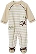 Little Me Layette Footie, Monkey Stripe, Ivory, 9 Months