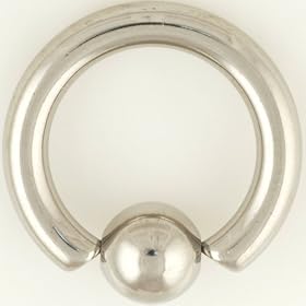 One Stainless Steel Captive Bead Ring: 8g 5/8", Stainless Steel Bead: 8mm