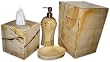 Teakwood Marble Bathroom Accessory Set 4 Pcs Unbeatable Super Sale!!