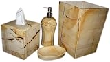 Teakwood Marble Bathroom Accessory Set 4 Pcs Unbeatable Super Sale!!