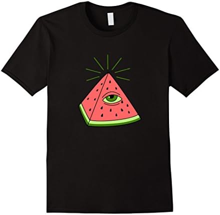 Men's Illuminati Watermelon T-Shirt Small Black