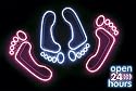 Open 24 hours Neon Sign Huge Laminated Poster