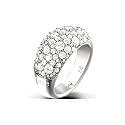 JOOP Ring Silber small und geschwungen mit weißen Pavee JPRG90499A