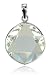 Genuine 18.5mm White Clear Quartz David Star Pendant, Anti-taruish Rhodium Plated Sterling Silver (2054)