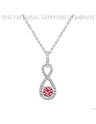 0.43ct. Natural Untreated Pink Sapphire Pendant with 38 Diamonds 0.18ct. total.